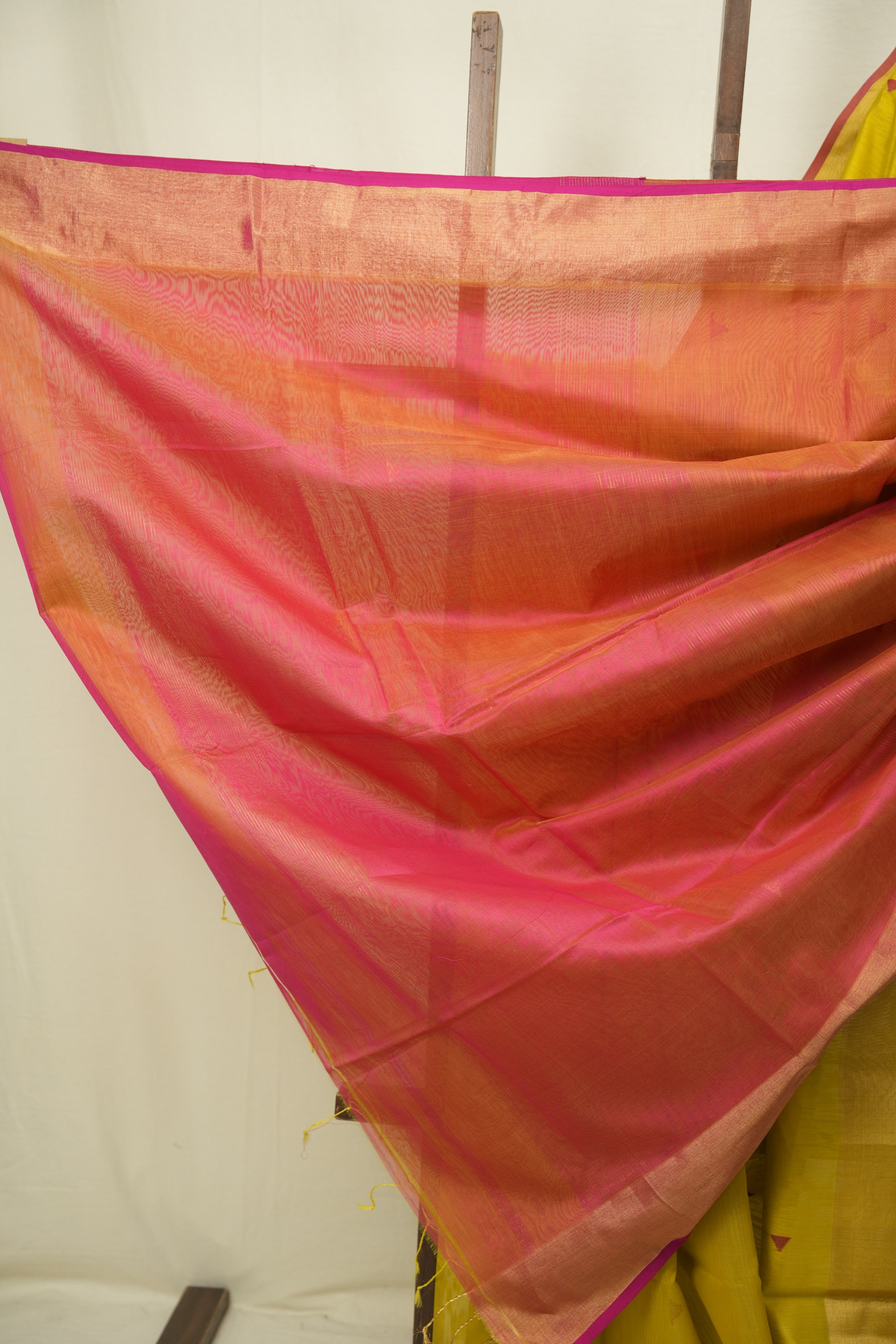 Lemon Yellow Maheshwari Saree - SRLYMS1296