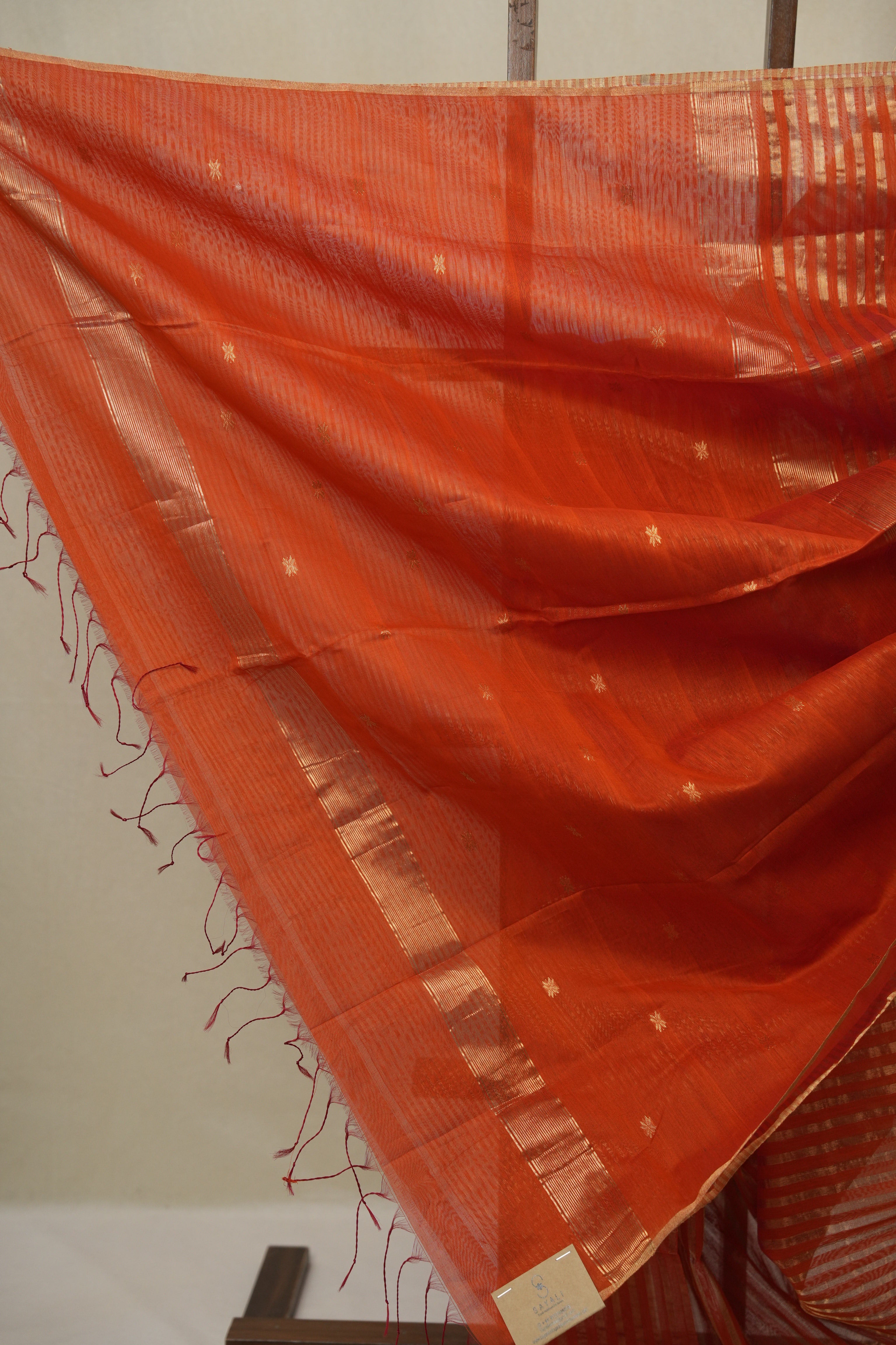 Orange Maheshwari Saree - SROMS1130
