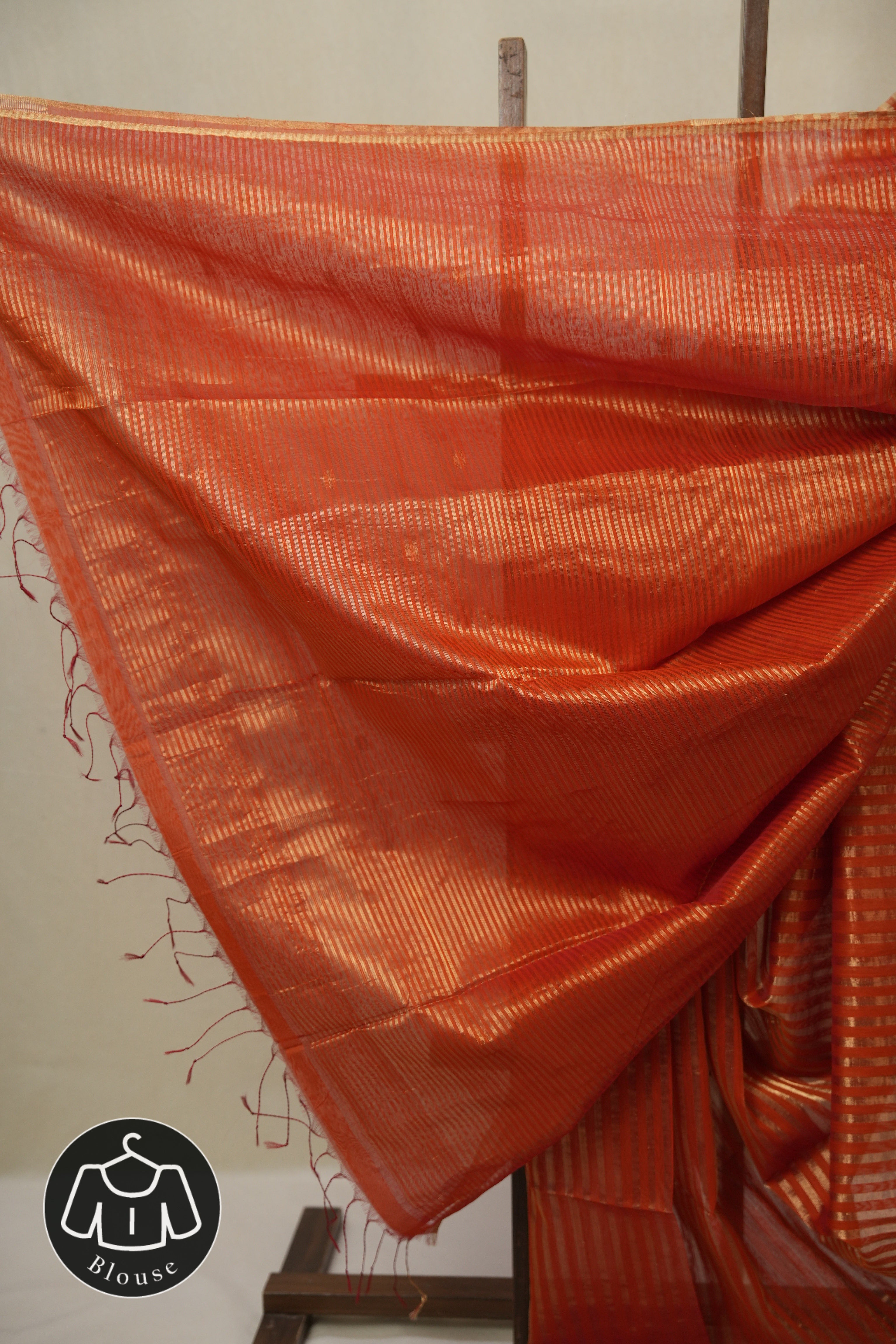 Orange Maheshwari Saree - SROMS1130