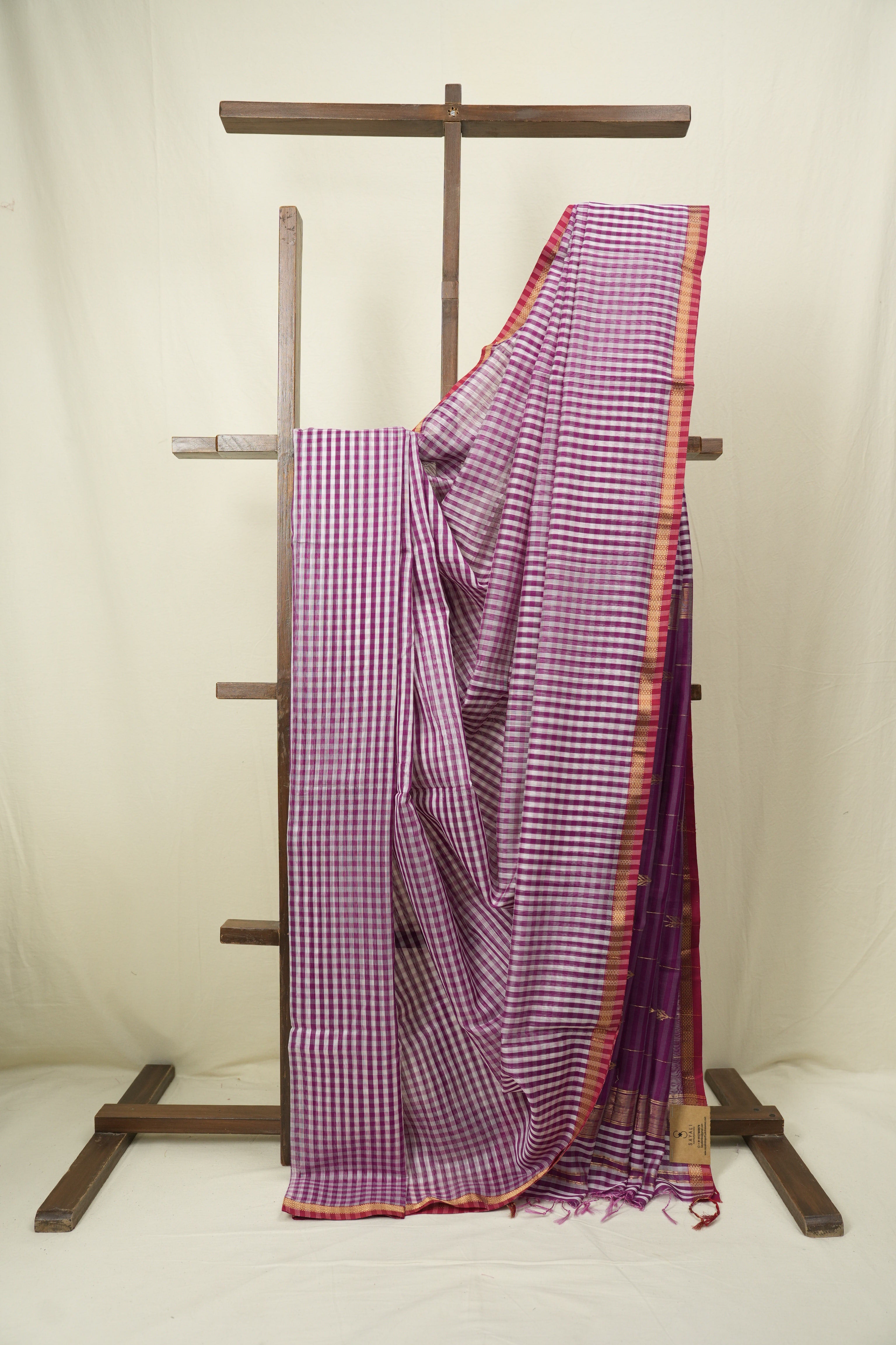 Purple Maheshwari Saree - SRPMS1295