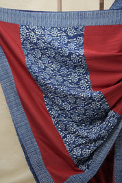 Maroon Cotton Patchwork Saree - SRMCPS292