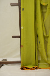 Green Mul Bengal Cotton Jamdani Saree - SRGCJS243