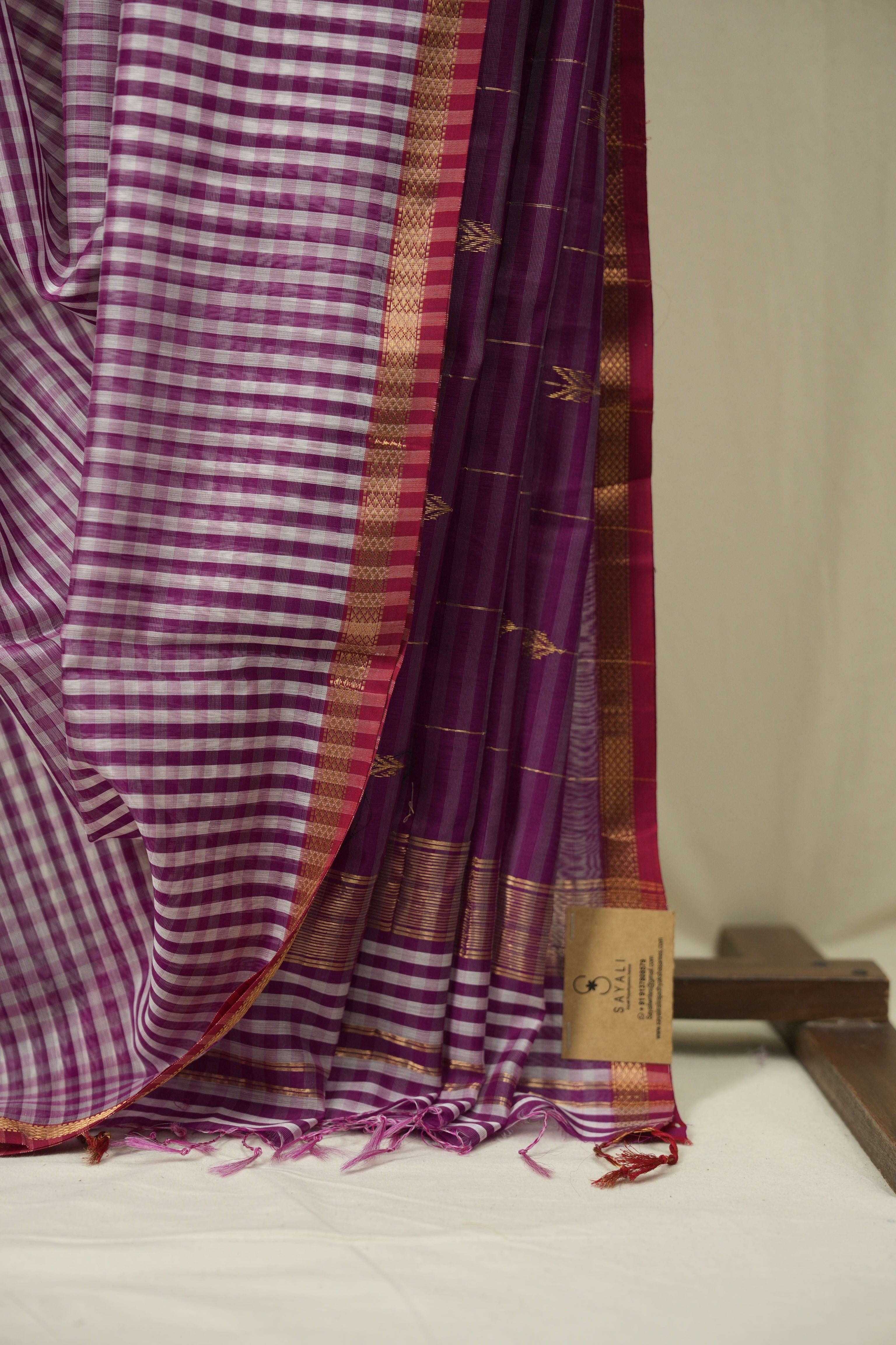 Purple Maheshwari Saree - SRPMS1295