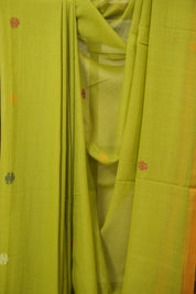 Green Mul Bengal Cotton Jamdani Saree - SRGCJS243