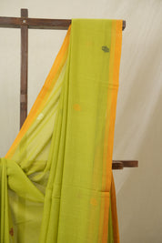 Green Mul Bengal Cotton Jamdani Saree - SRGCJS243