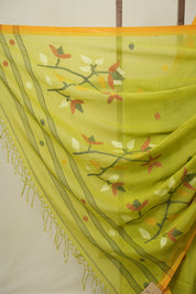 Green Mul Bengal Cotton Jamdani Saree - SRGCJS243