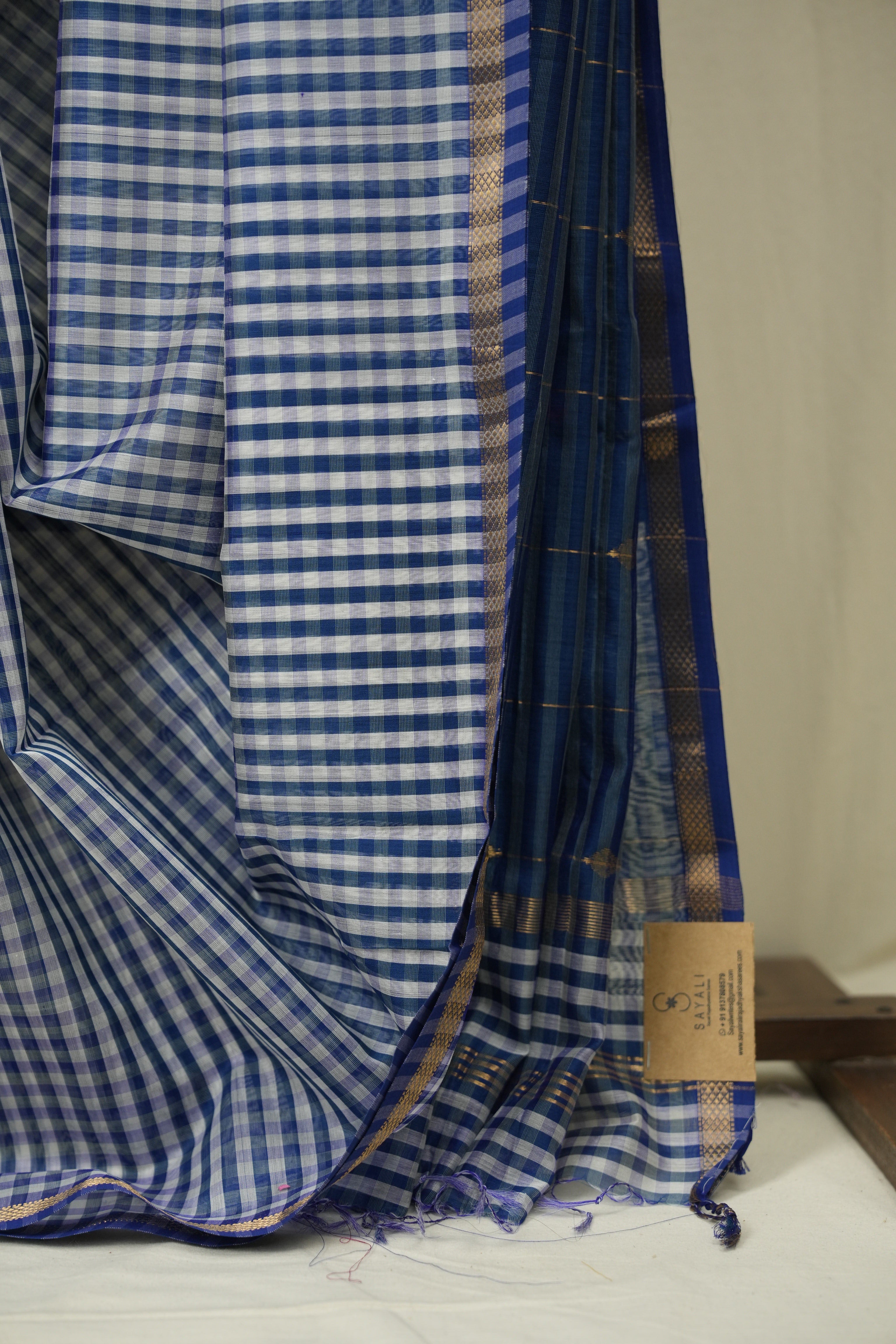 Blue Maheshwari Saree - SRBMS1293