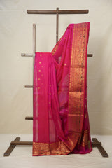 Rani Pink Chanderi Silk Saree - SRRPCSS481