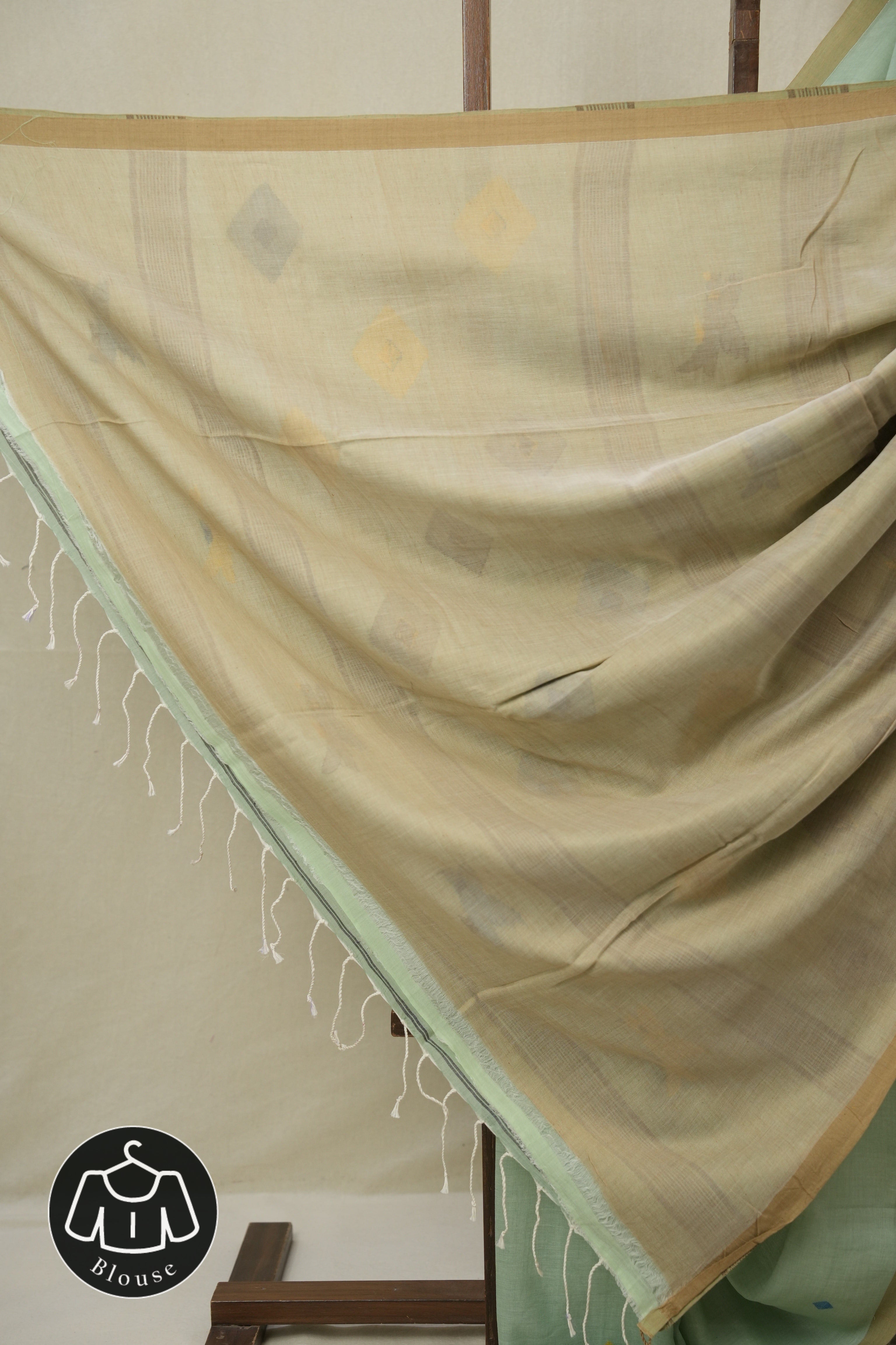 Pastel Green Mul Bengal Cotton Jamdani Saree - SRPGCJS241