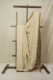 Beige Mul Bengal Cotton Jamdani Saree - SRBBCJS238