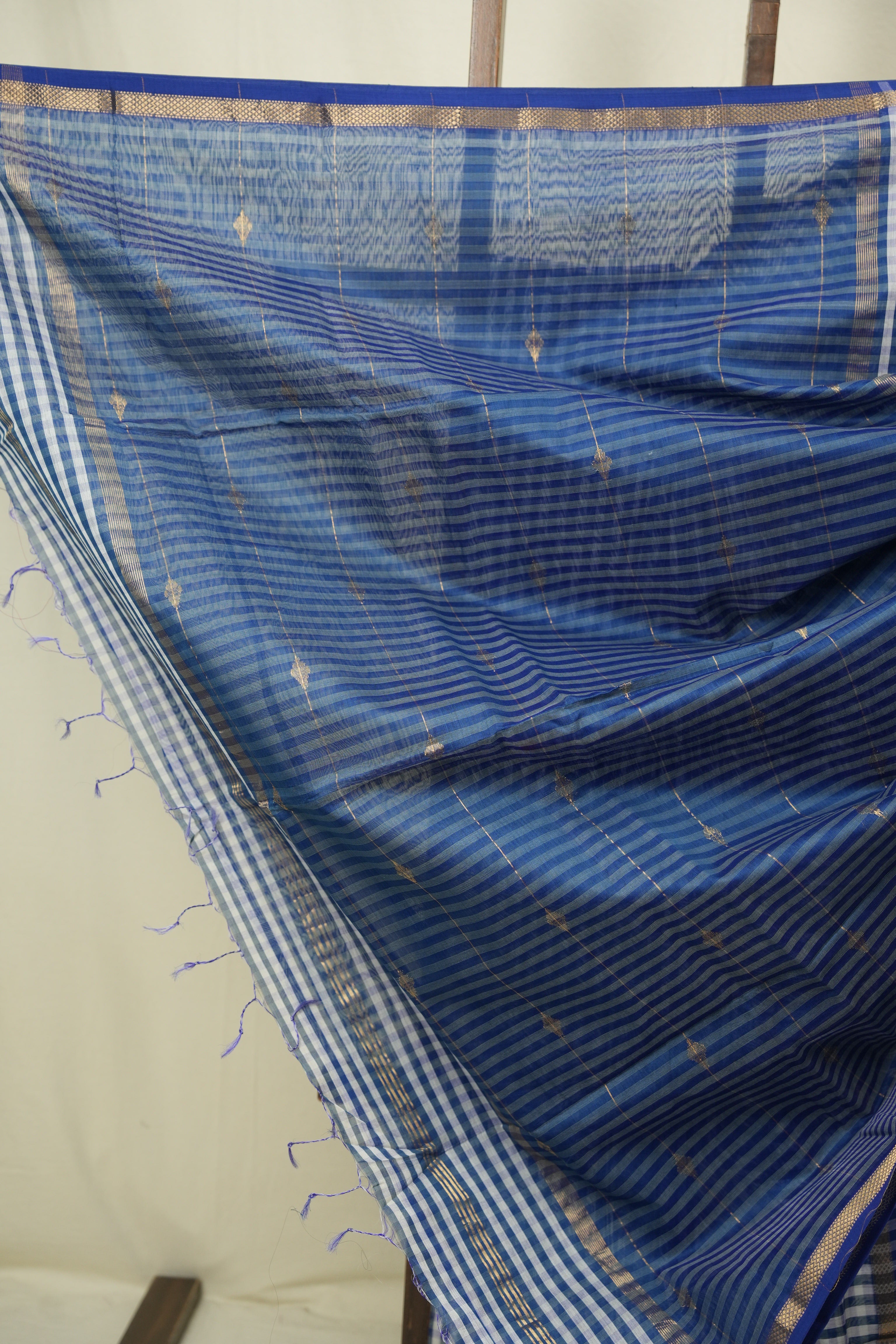 Blue Maheshwari Saree - SRBMS1293