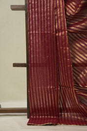 Maroon Maheshwari Saree - SRMMS1133