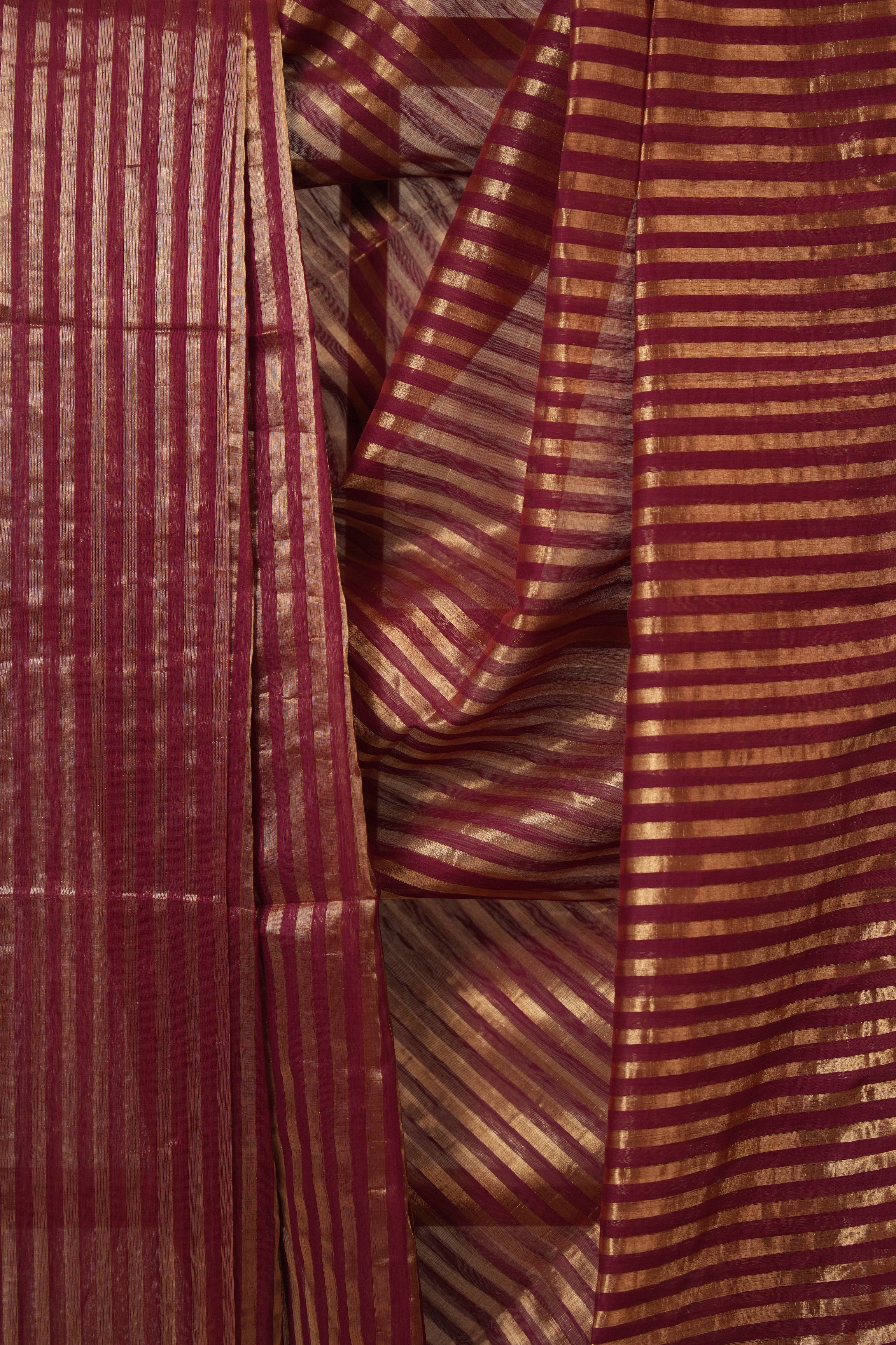 Maroon Maheshwari Saree - SRMMS1133