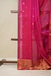 Rani Pink Chanderi Silk Saree - SRRPCSS481