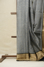 Grey Chanderi Silk Saree - SRGCSS429