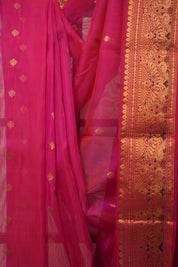 Rani Pink Chanderi Silk Saree - SRRPCSS481