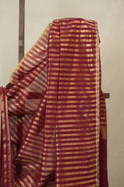 Maroon Maheshwari Saree - SRMMS1133