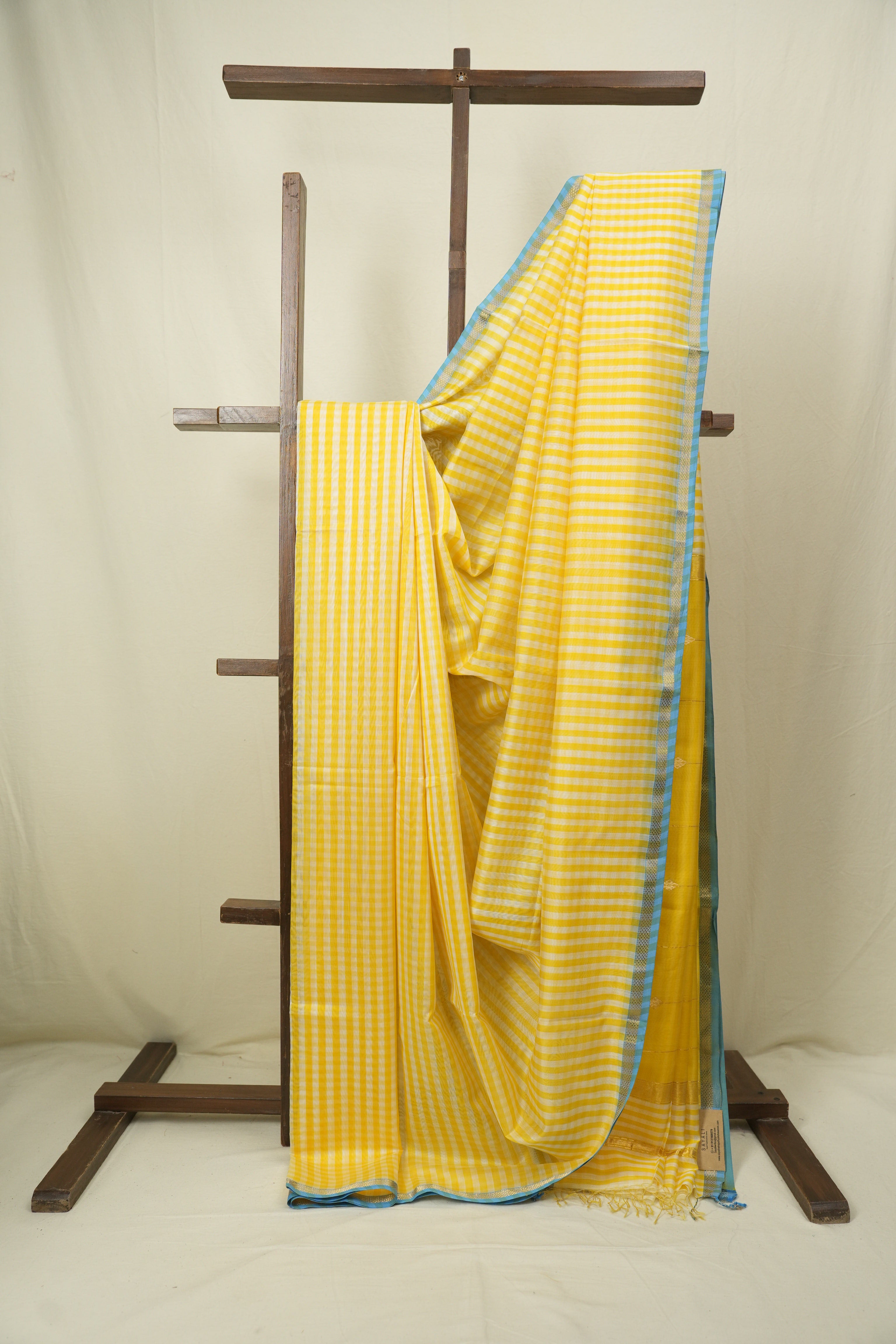 Yellow Maheshwari Saree - SRYMS1292