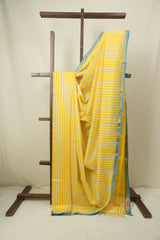 Yellow Maheshwari Saree - SRYMS1292