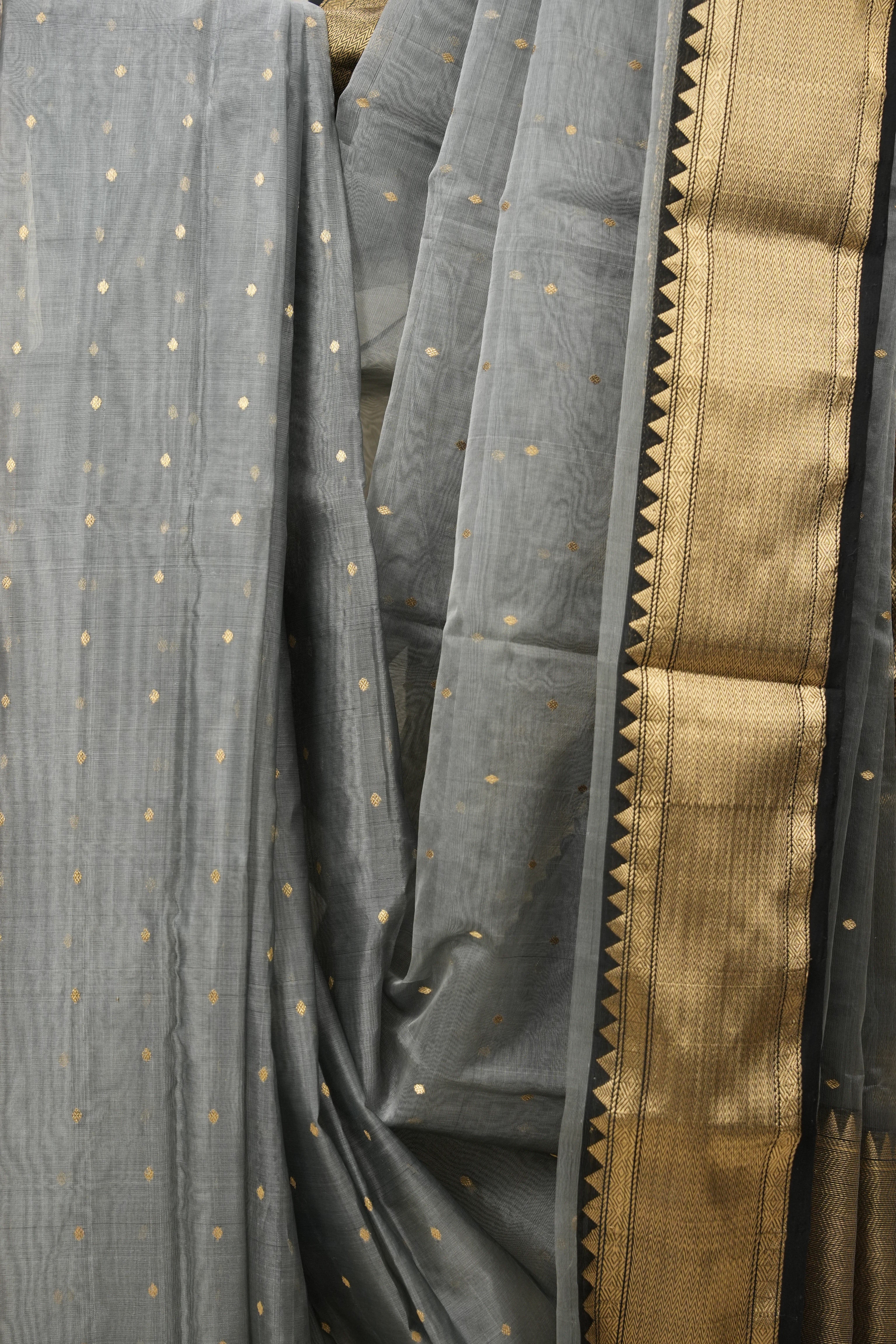 Grey Chanderi Silk Saree - SRGCSS429