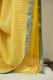 Yellow Maheshwari Saree - SRYMS1292