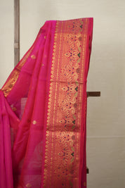 Rani Pink Chanderi Silk Saree - SRRPCSS481