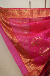 Rani Pink Chanderi Silk Saree - SRRPCSS481
