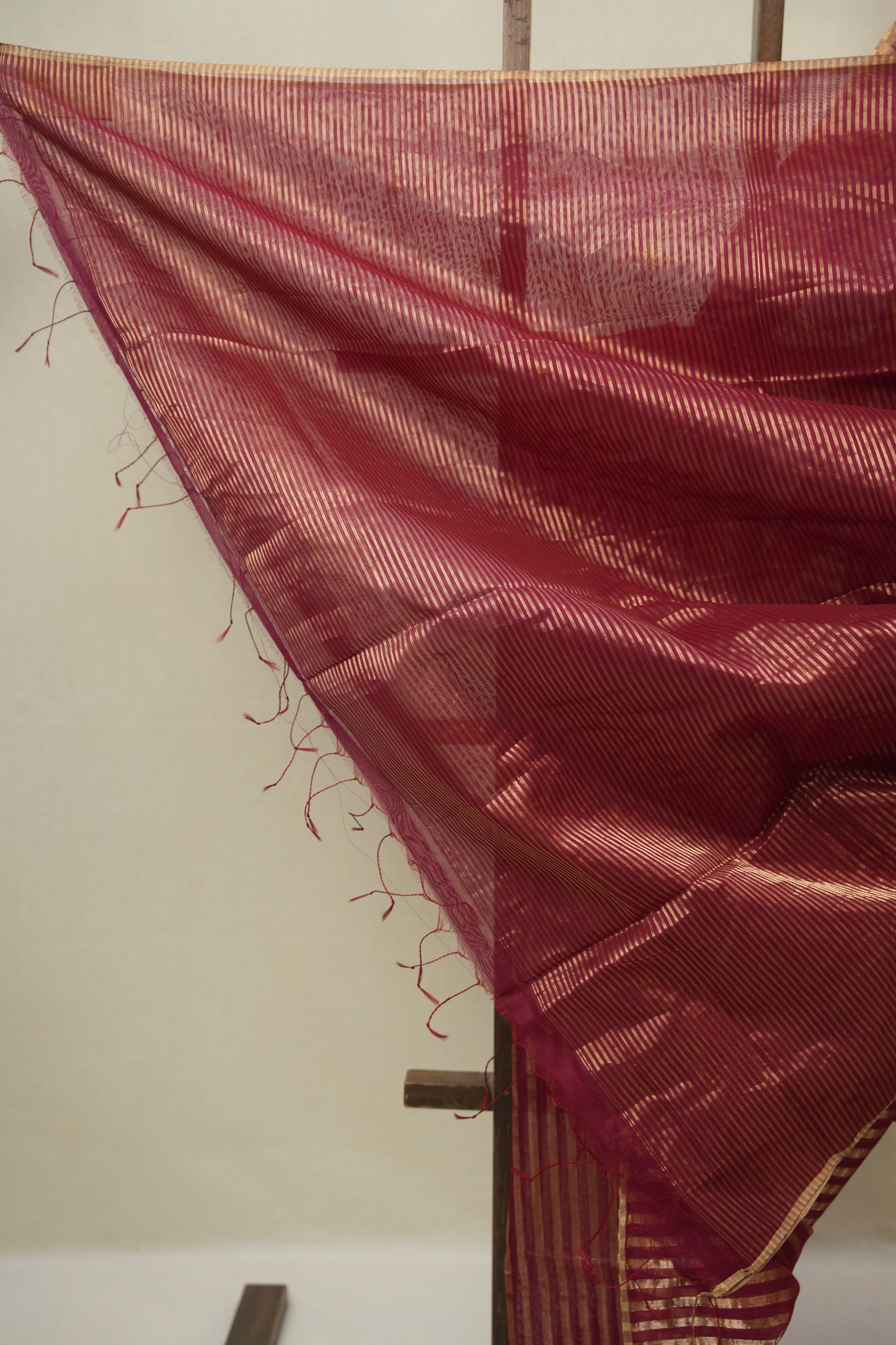 Maroon Maheshwari Saree - SRMMS1133