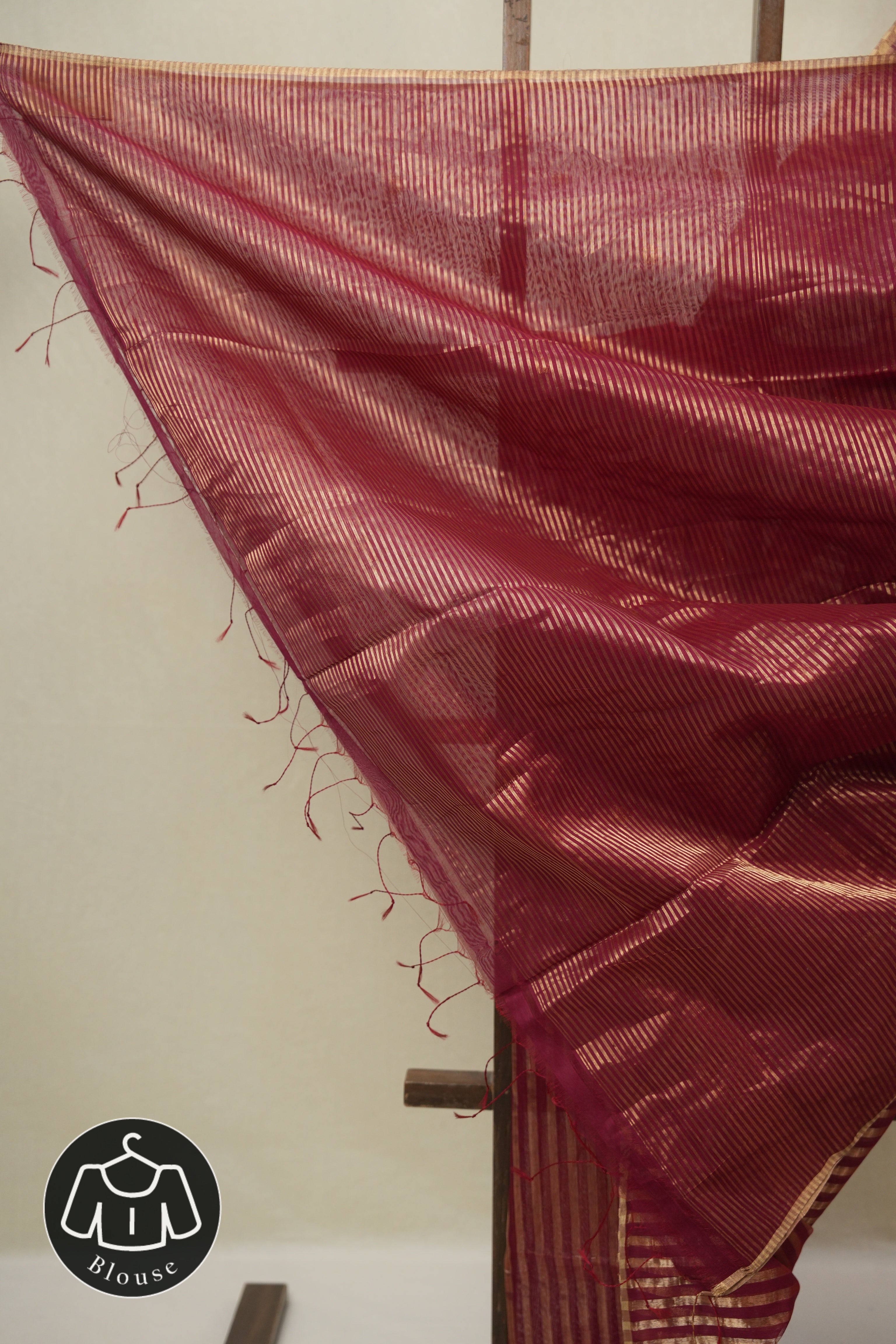 Maroon Maheshwari Saree - SRMMS1133
