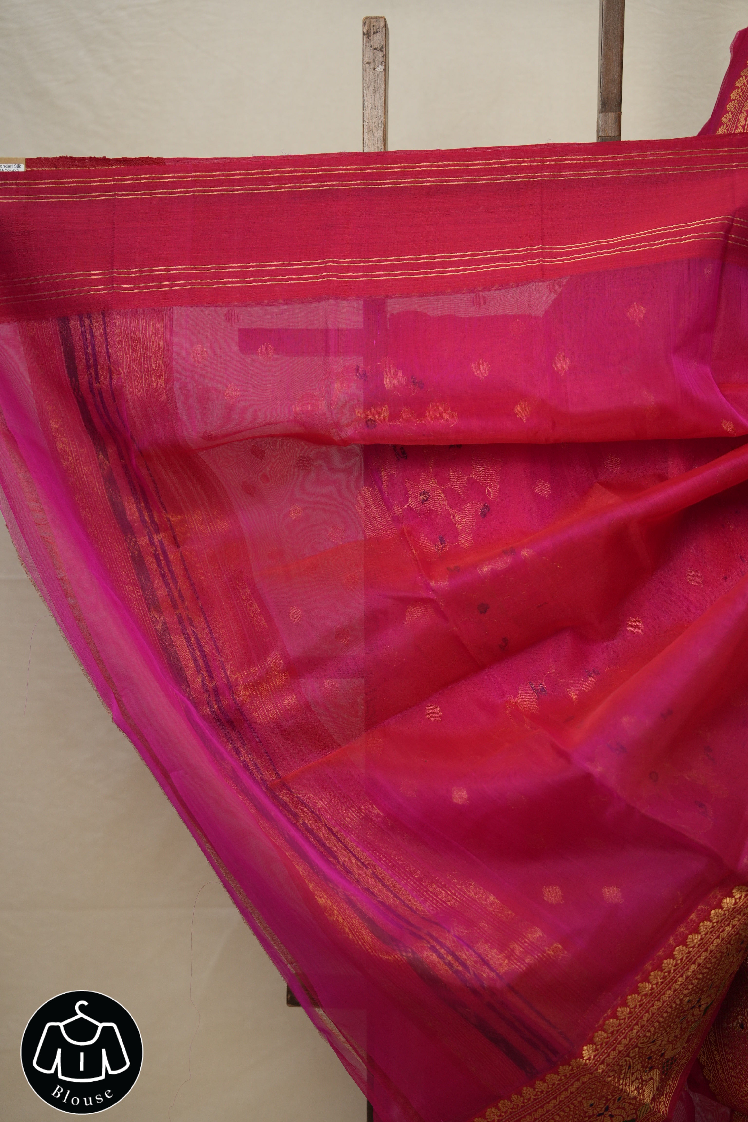Rani Pink Chanderi Silk Saree - SRRPCSS481