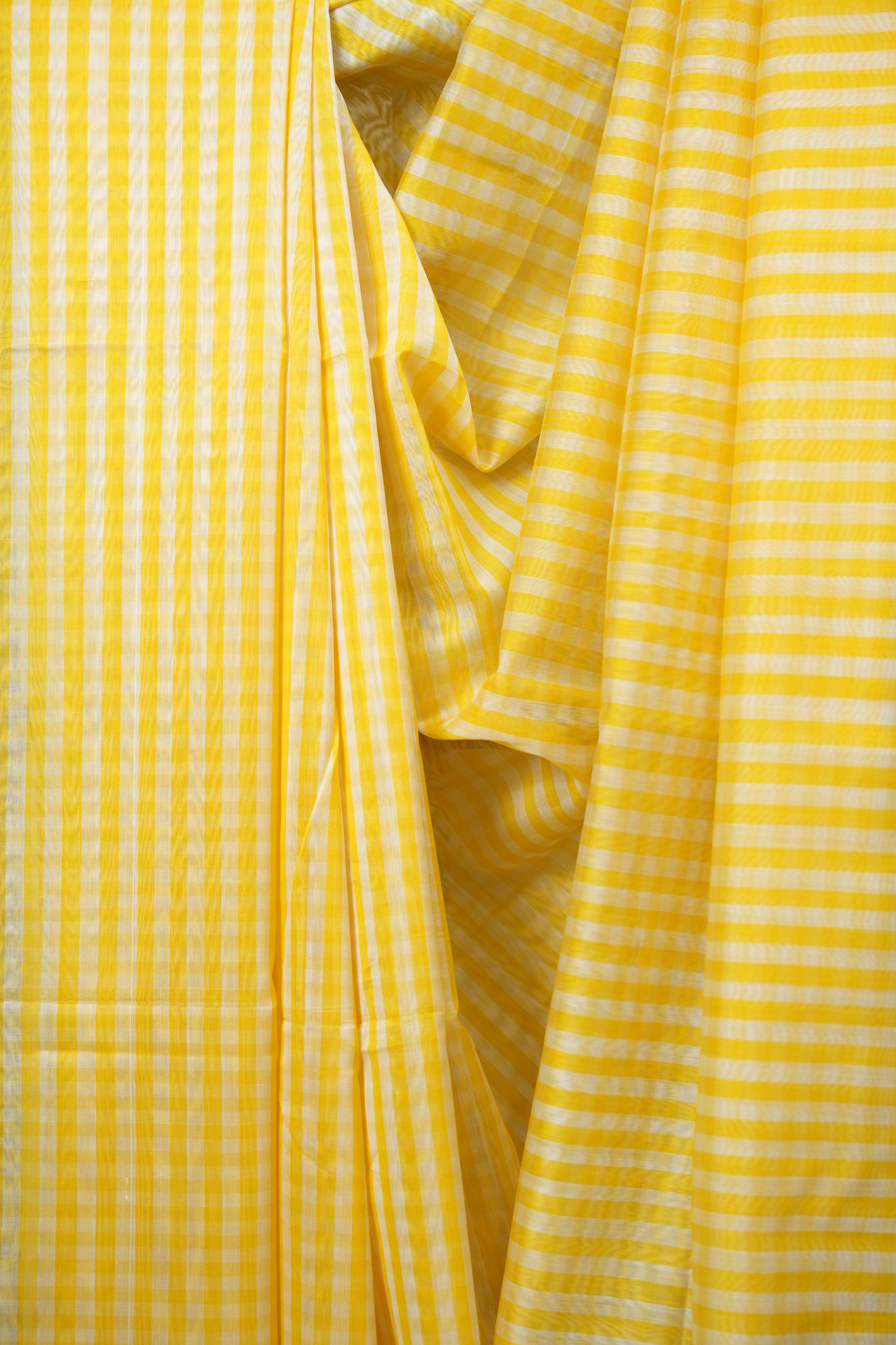 Yellow Maheshwari Saree - SRYMS1292