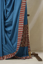 Blue Cotton Patchwork Saree - SRBCPS291