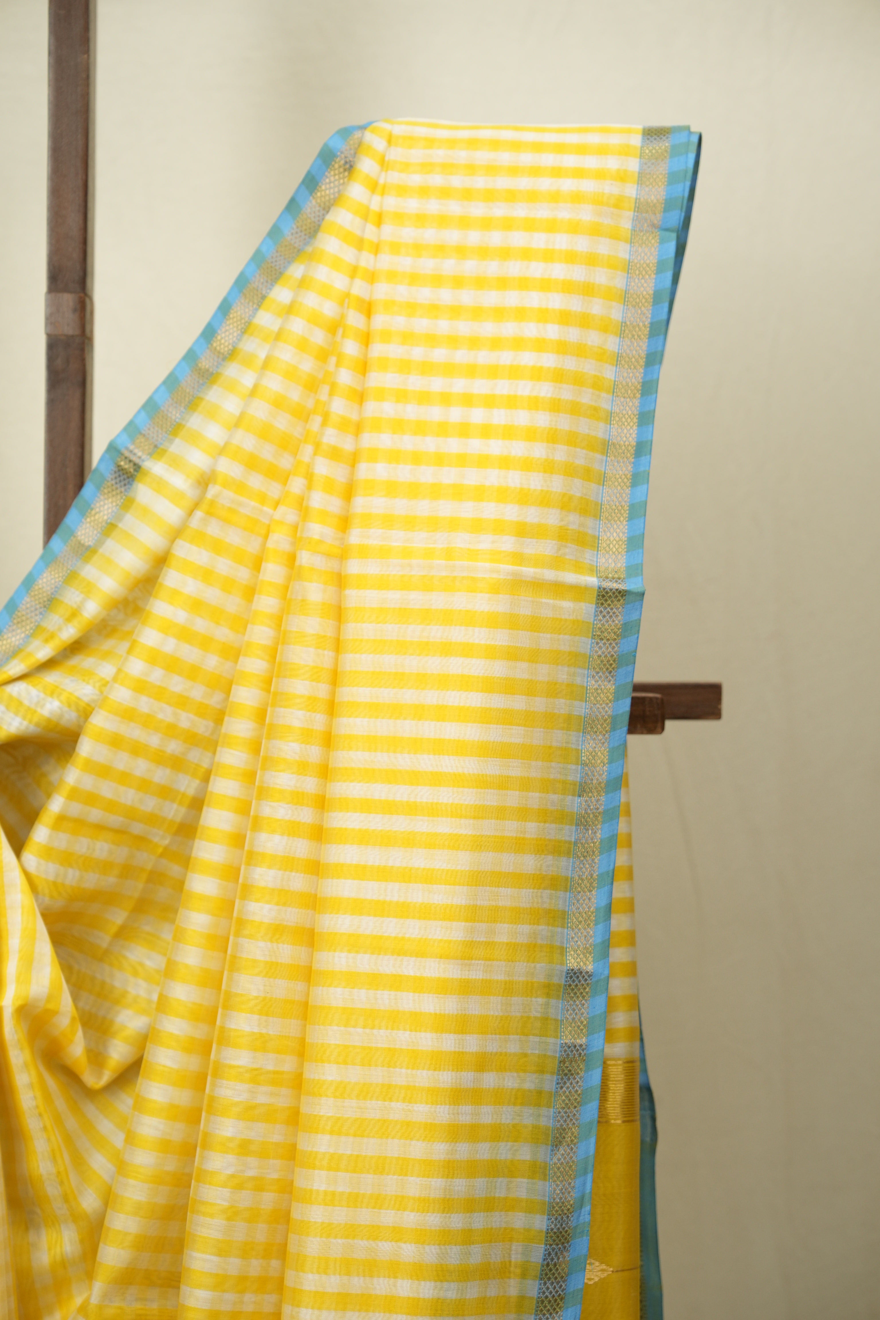 Yellow Maheshwari Saree - SRYMS1292