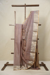 Rose Pink Silver Chanderi Silk Saree - SRRPSCSS515