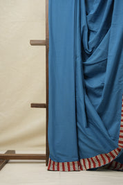 Blue Cotton Patchwork Saree - SRBCPS291