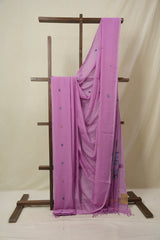 Pink Mul Bengal Cotton Jamdani Saree - SRPBCJS239