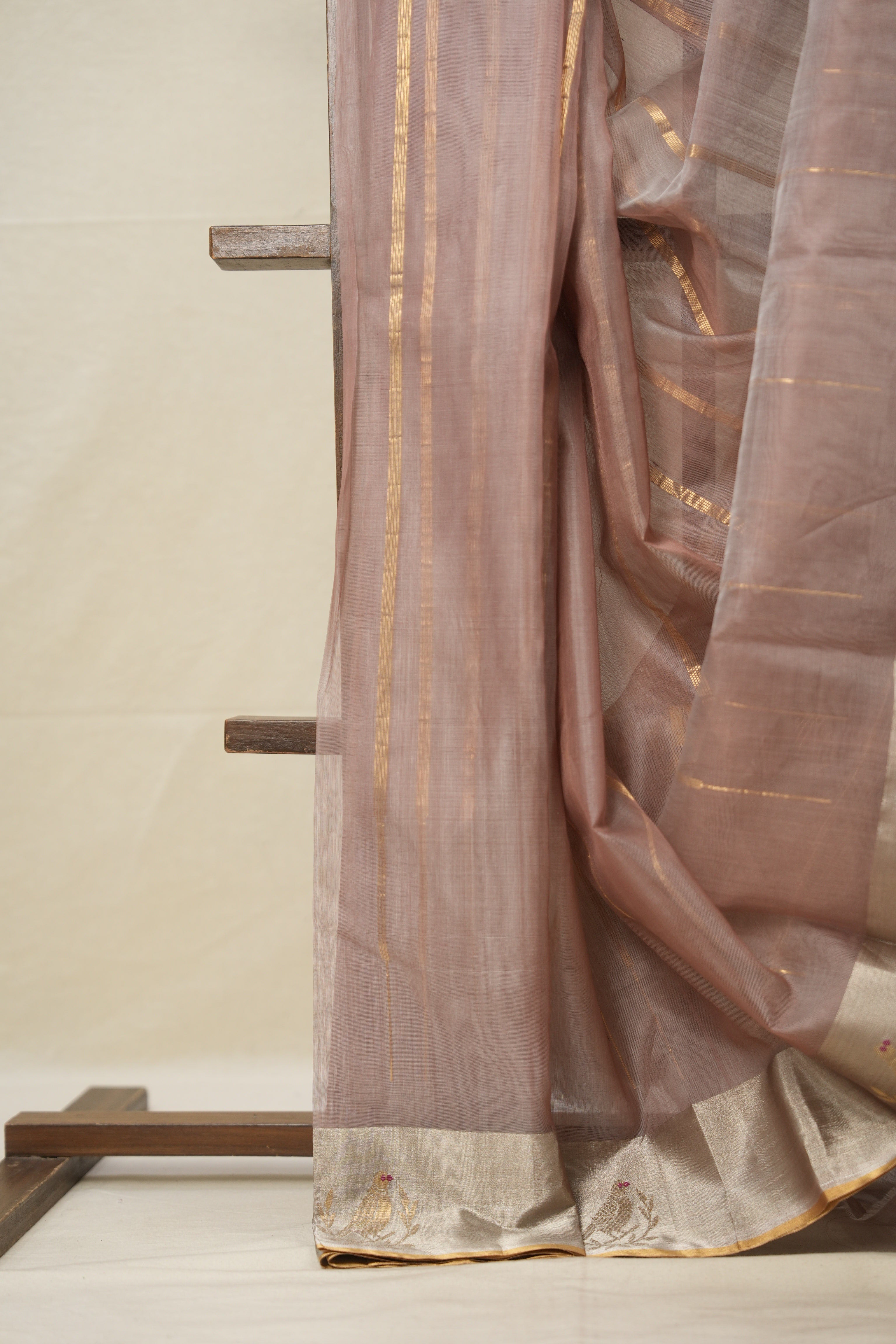 Rose Pink Silver Chanderi Silk Saree - SRRPSCSS515