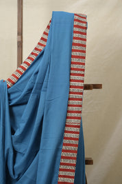 Blue Cotton Patchwork Saree - SRBCPS291