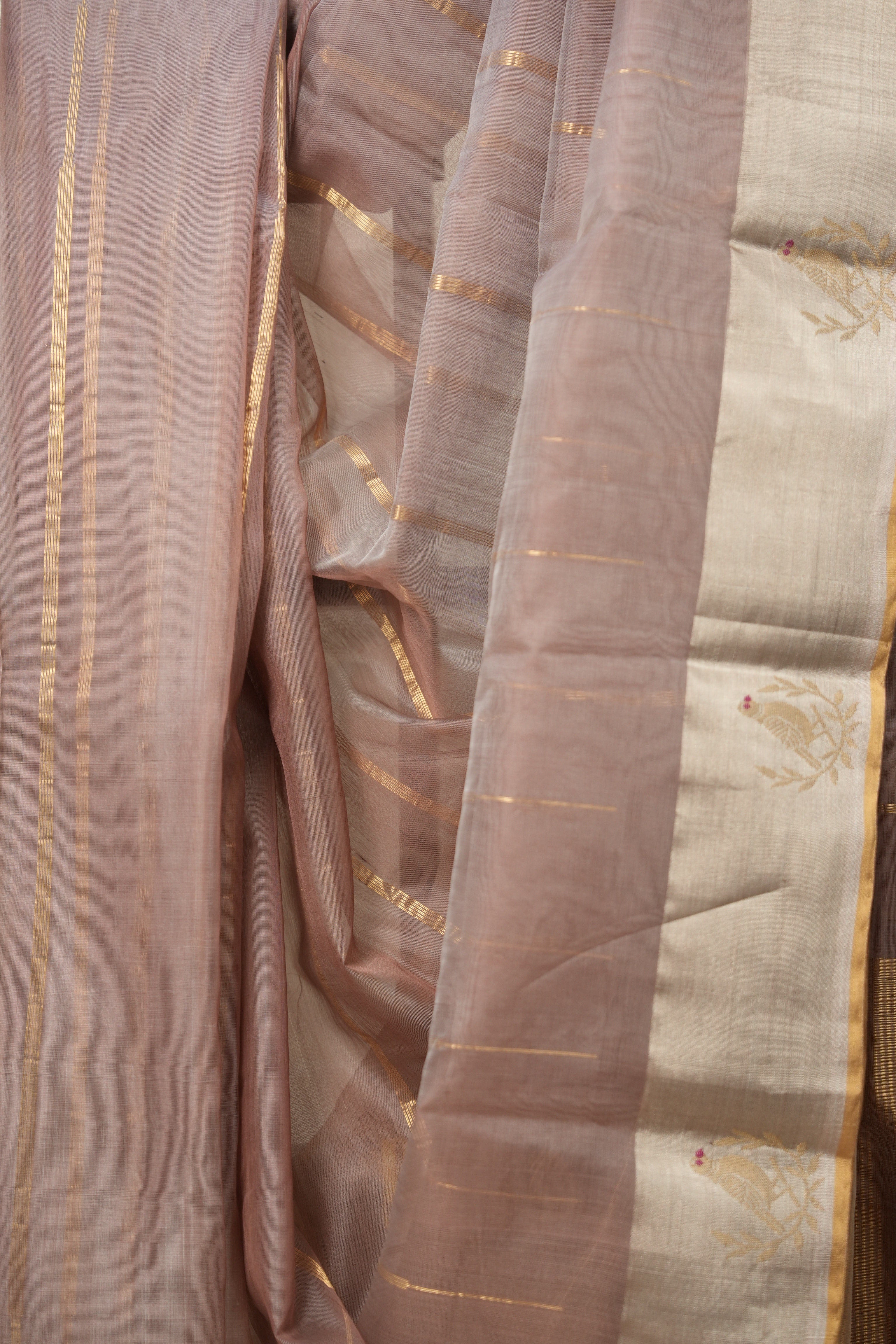 Rose Pink Silver Chanderi Silk Saree - SRRPSCSS515
