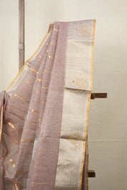 Rose Pink Silver Chanderi Silk Saree - SRRPSCSS515