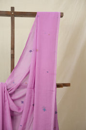 Pink Mul Bengal Cotton Jamdani Saree - SRPBCJS239