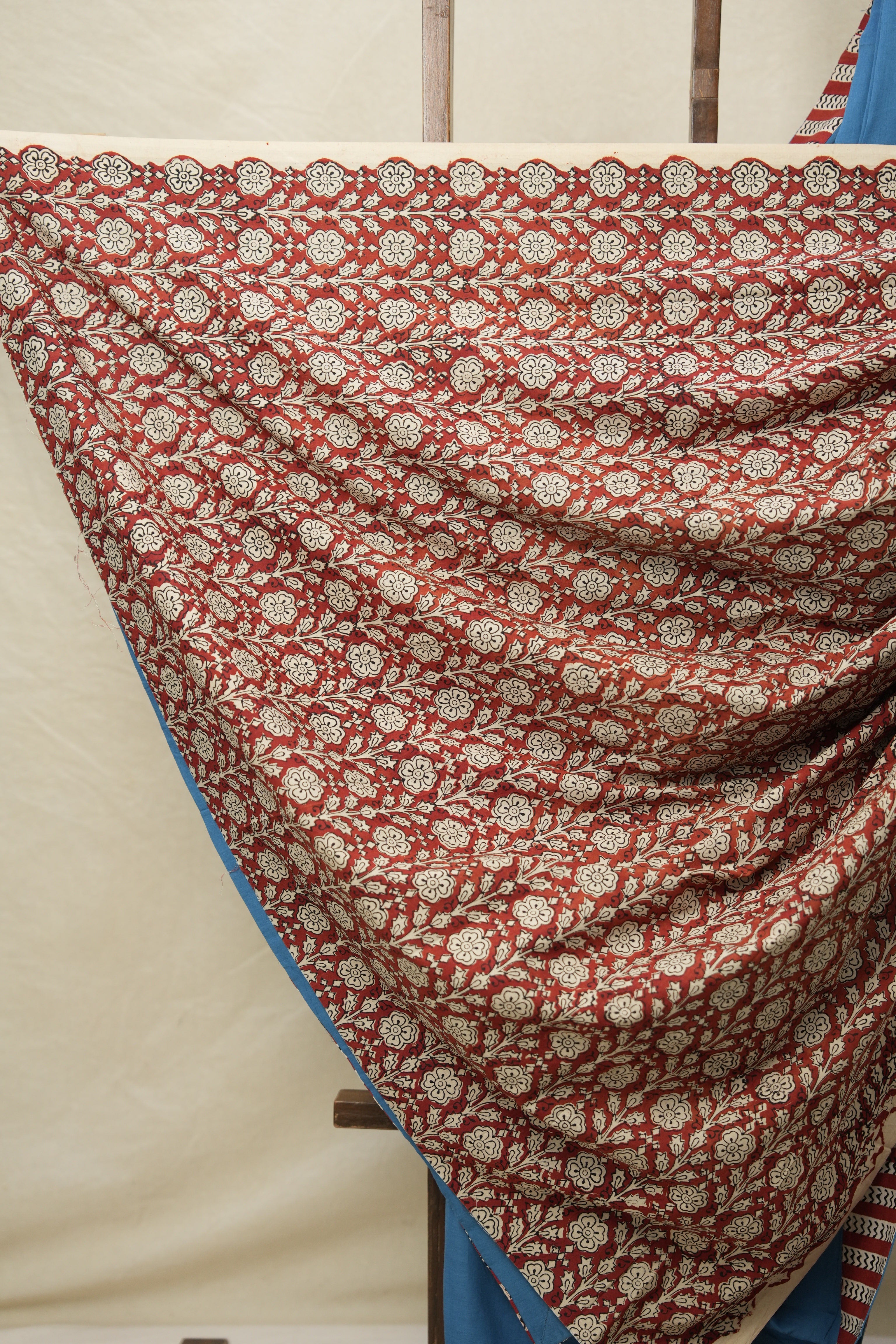 Blue Cotton Patchwork Saree - SRBCPS291