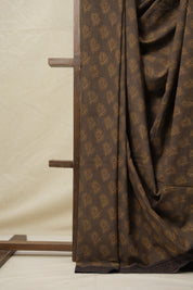 Mud Brown HBP Cotton Saree - SRMBCS3117