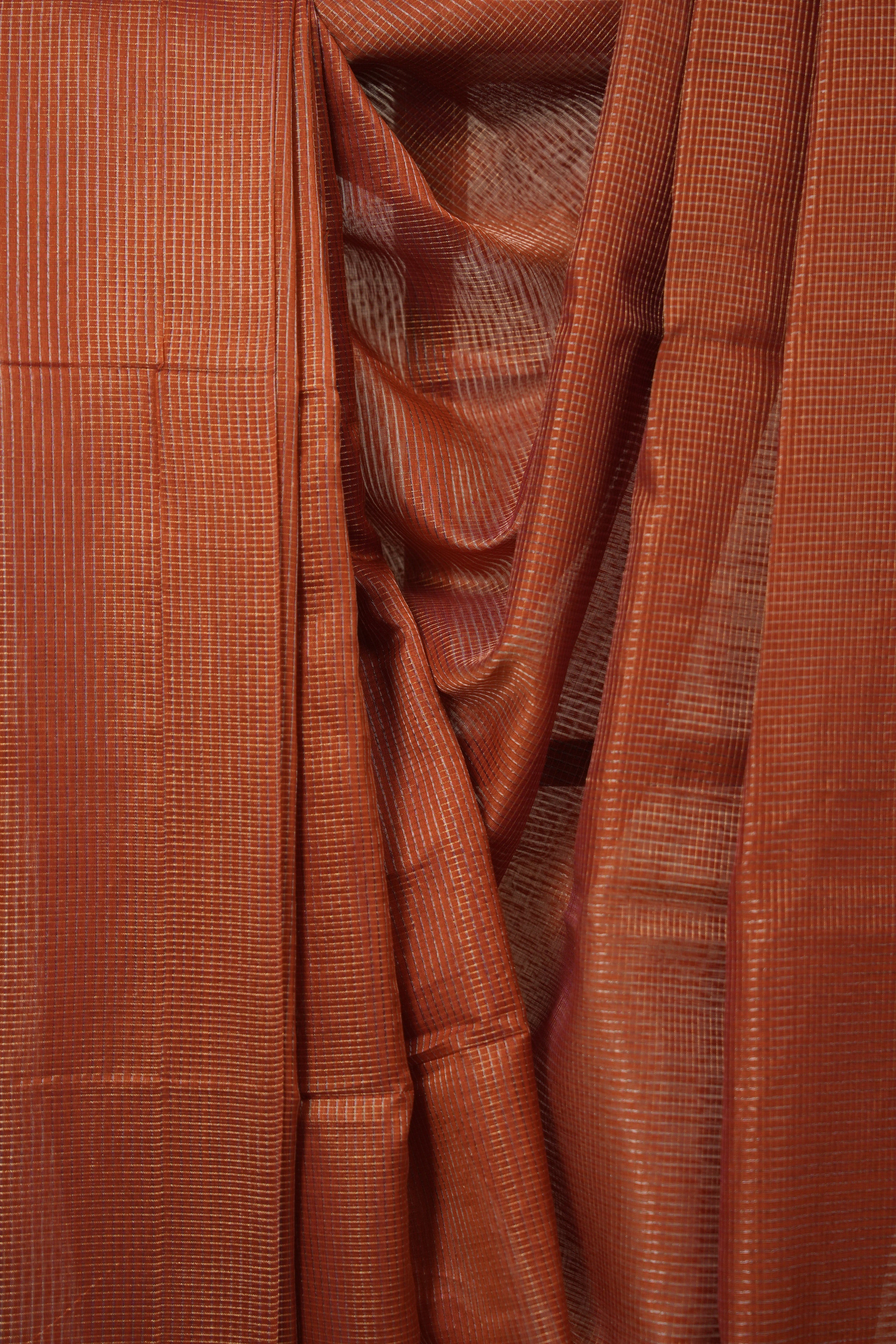 Orange Maheshwari Saree - SROMS1134