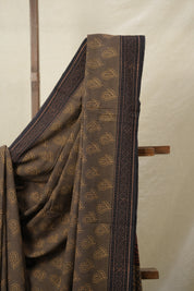 Mud Brown HBP Cotton Saree - SRMBCS3117