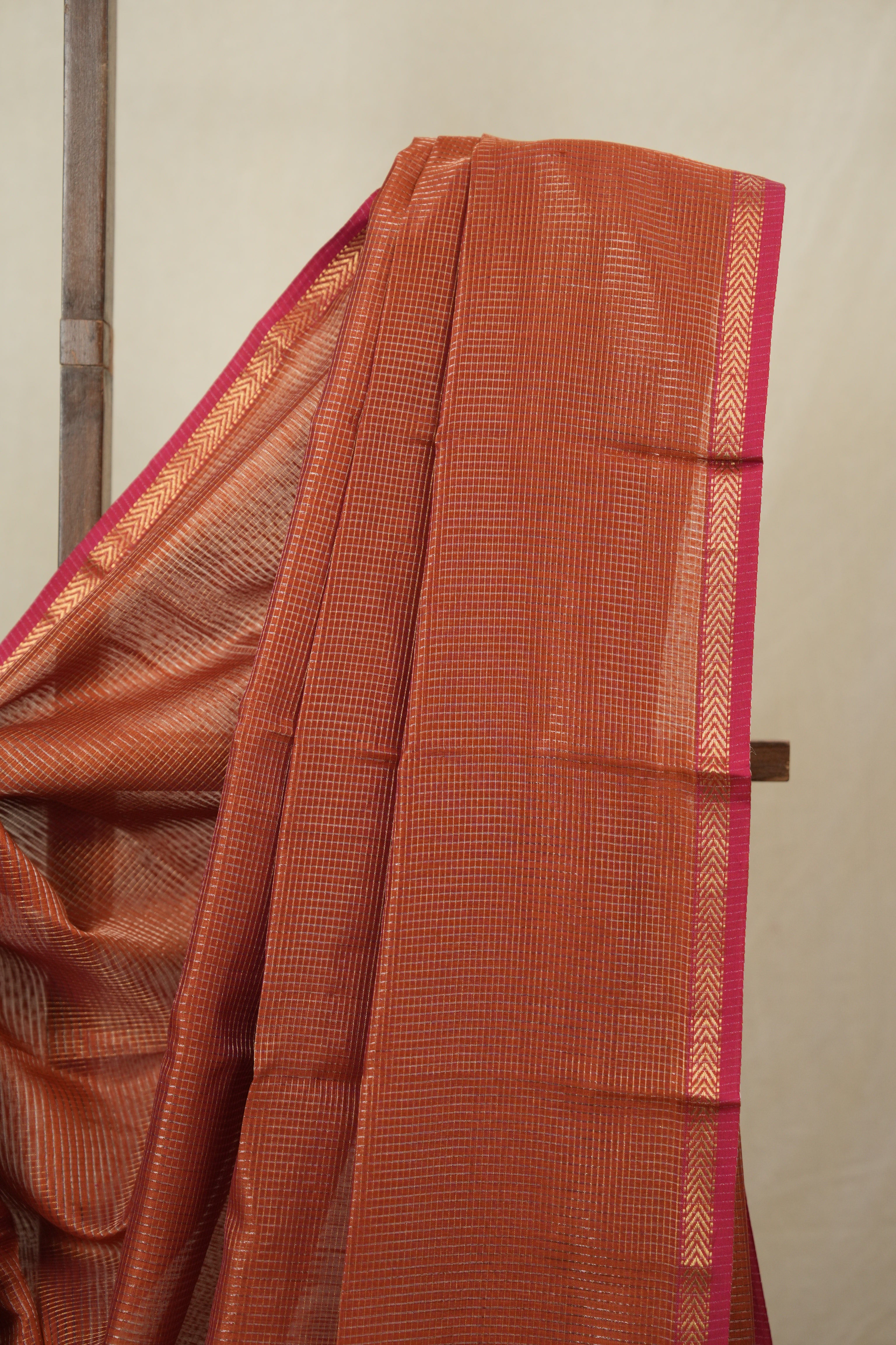 Orange Maheshwari Saree - SROMS1134