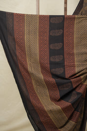 Mud Brown HBP Cotton Saree - SRMBCS3117