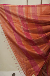 Orange Maheshwari Saree - SROMS1134
