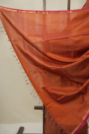 Orange Maheshwari Saree - SROMS1134