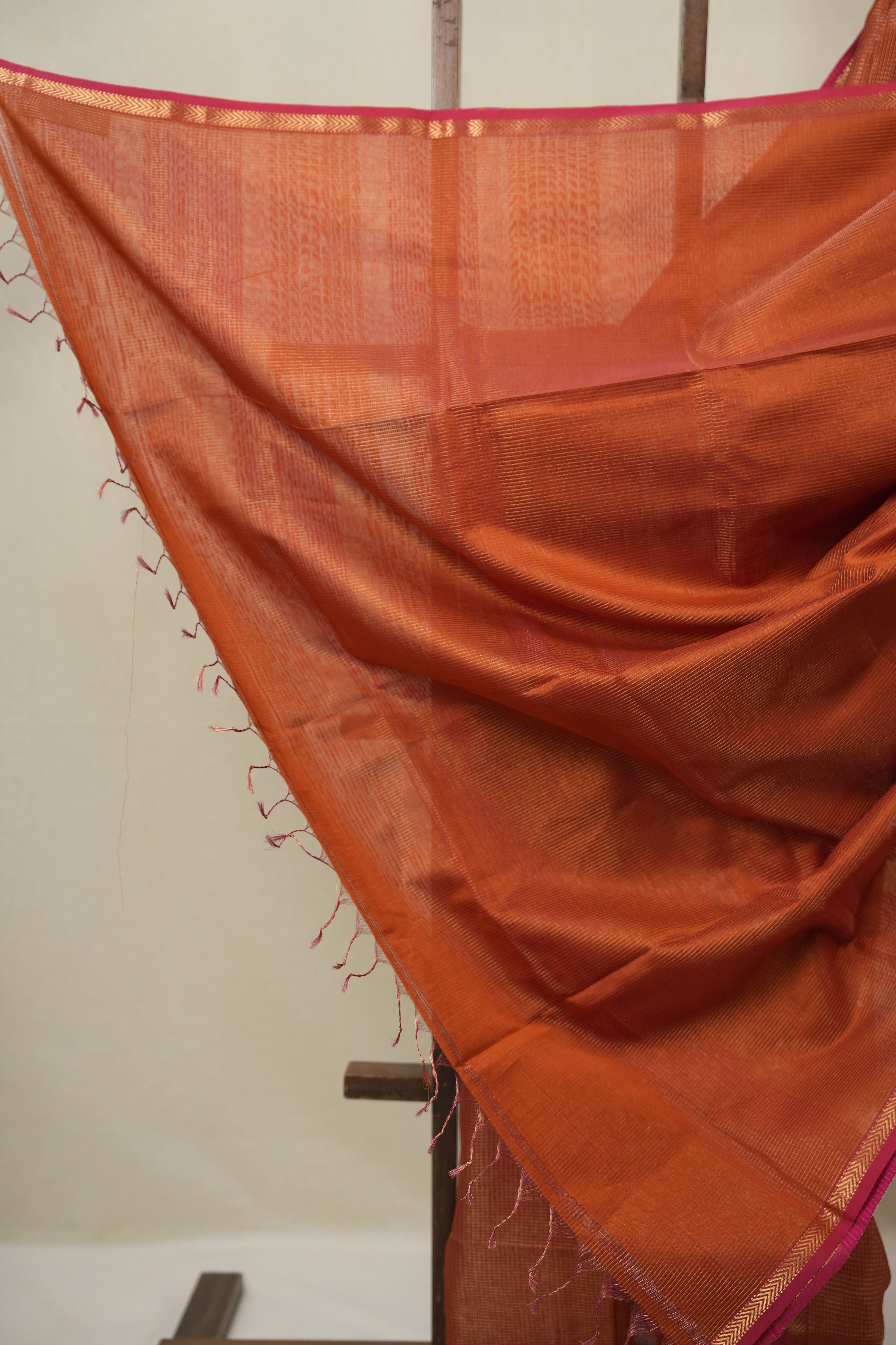 Orange Maheshwari Saree - SROMS1134